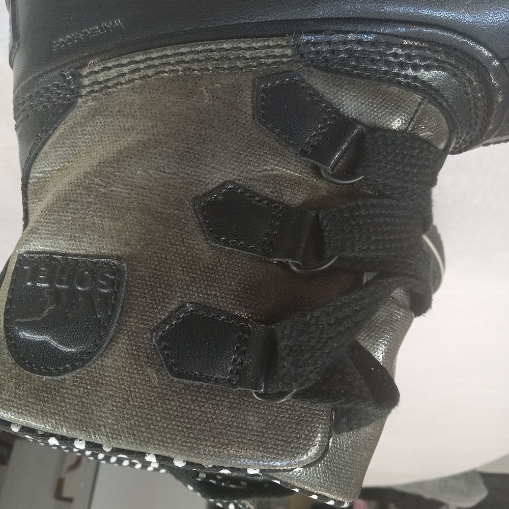 Sorel Women's Black Metallic Tivoli Rain Duck Ankle Waterproof Boots Size 5 - Picture 13 of 16